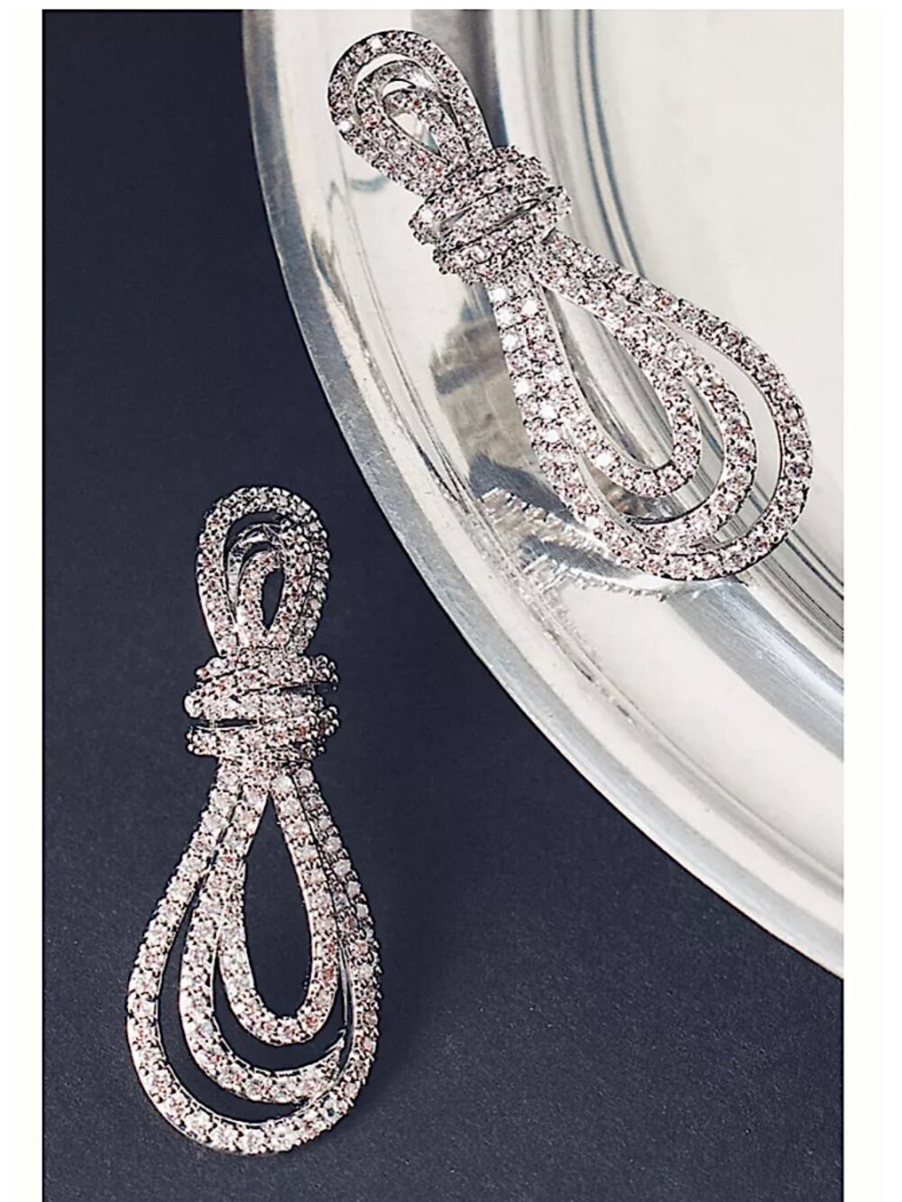NEW Anthropologie Shashi Rhinestone Knotted Loop Earrings
